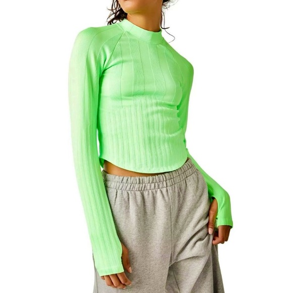 free people movement Tops - 🆕 Free People Movement Offside Layer Top in Lime 🍋‍🟩 Zest Size XS/S